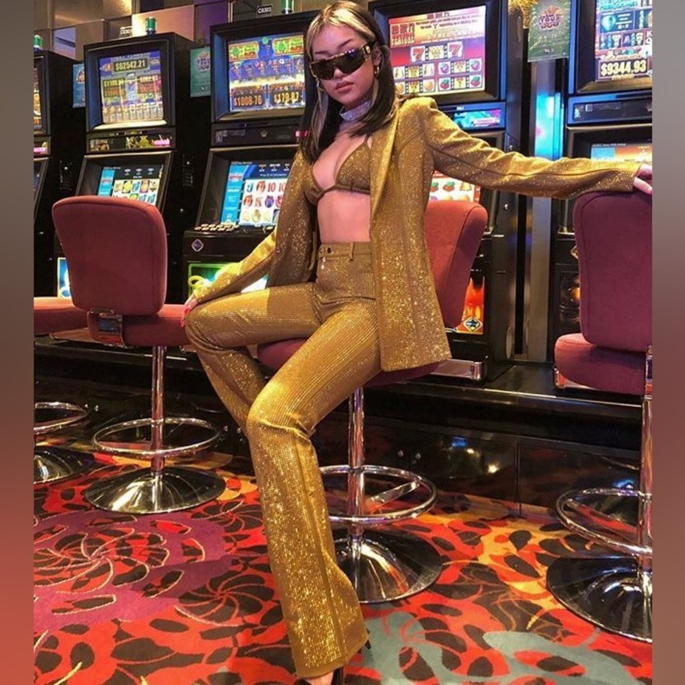 I.AM.GIA Gold Mariah Rhinestone Suit